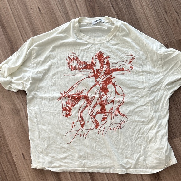 Daydreamer Tops - Daydreamer Cream Tee with Rust Rodeo Graphic